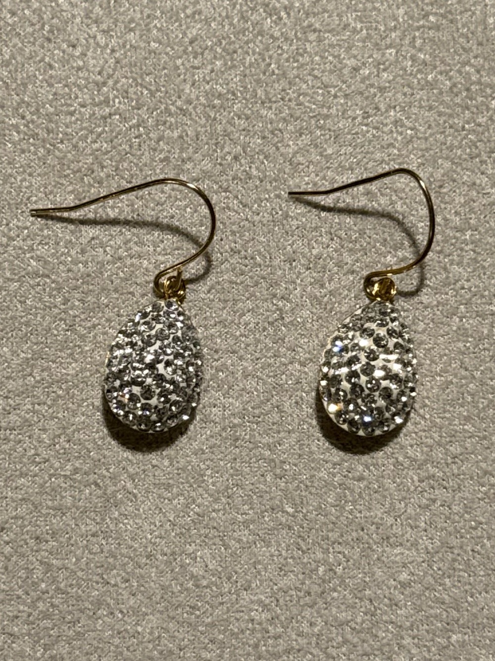 Sparkling Teardrop Dangle Earrings - Silver